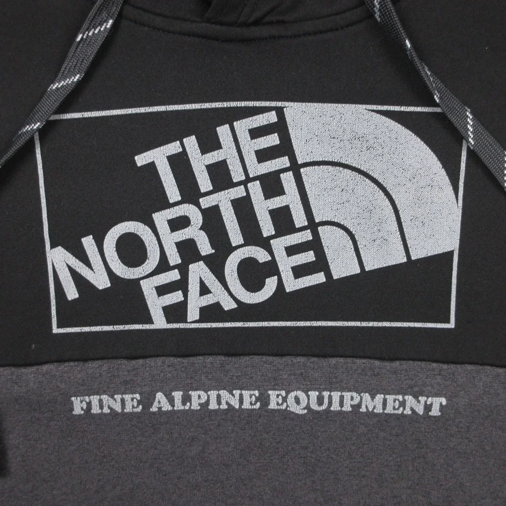 The North Face Sweater Mens 2XL Black Gray Hiking Pullover Hoodie Sweatshirt